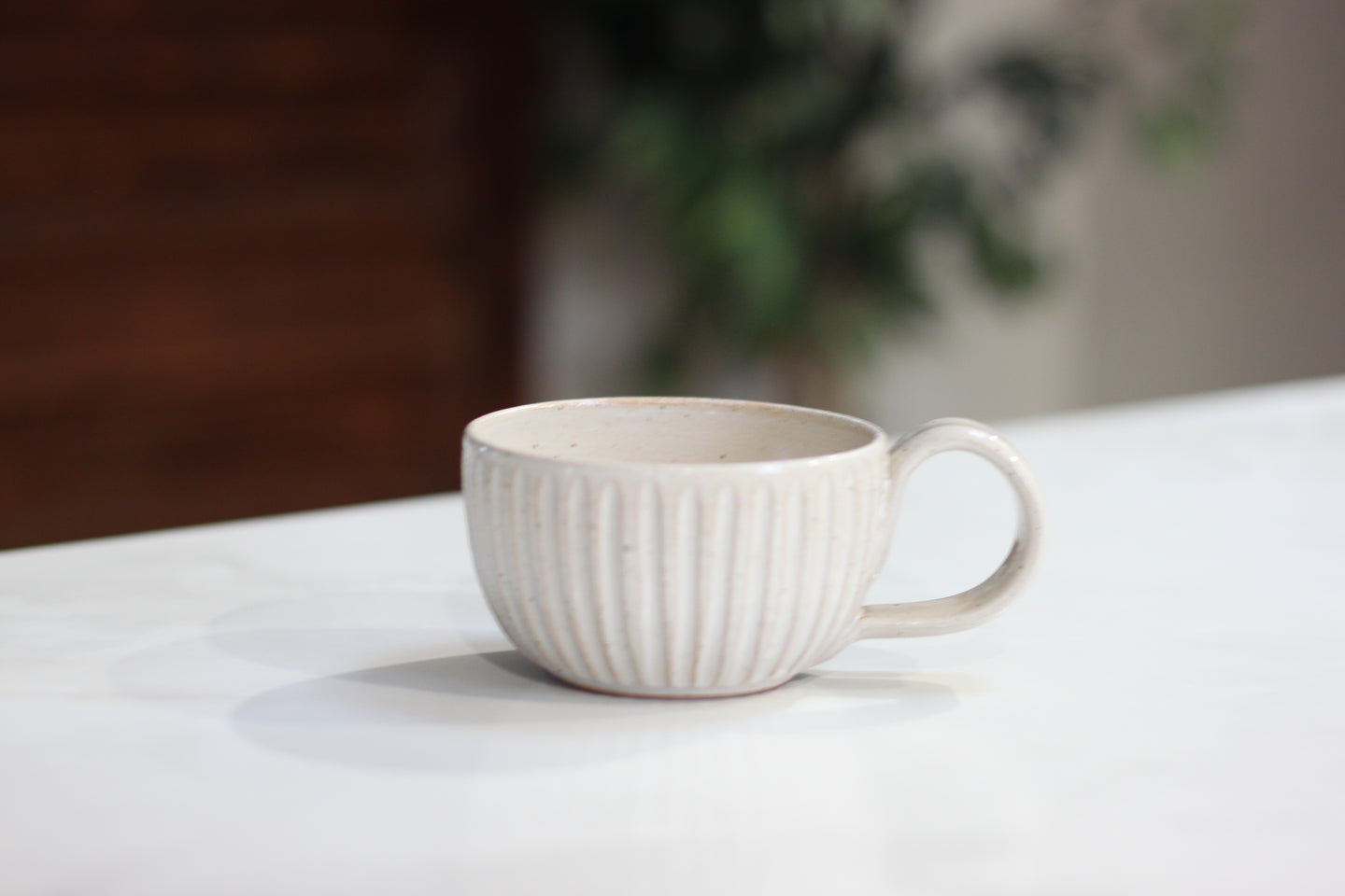 White Speckled Cappuccino Mug